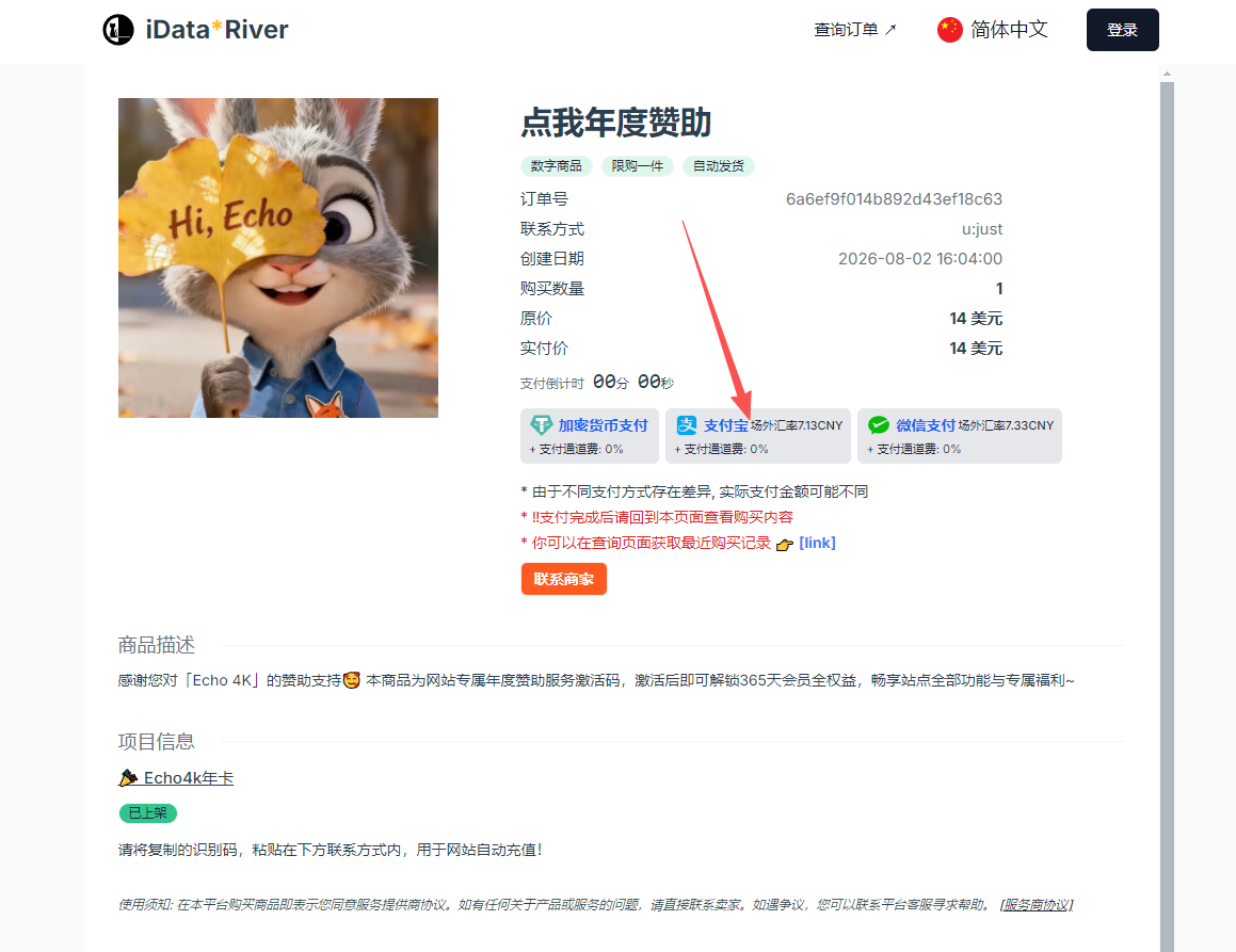 支付选择页面